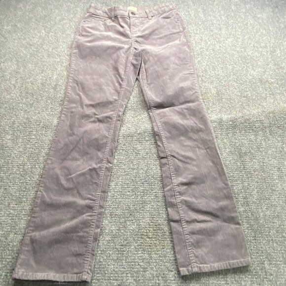 St‎ John's Bay Pants Women's 4 Gray Corduroy Straight Leg 29x32 Business Causal - Picture 1 of 12